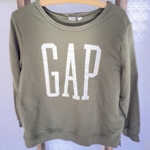 GAP-Logo-Crewneck-Sweatshirt-Y2K-Women's-Size Large-Army Green